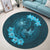 Hawaii Yin Yang Turtle Shark Hibiscus Plumeria Round Carpet - Pastel - AH - Polynesian Pride