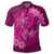 Hawaii Yin Yang Turtle Shark Hibiscus Plumeria Polo Shirt Pink - Polynesian Pride