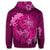 Hawaiian Yin Yang Turtle Shark Hibiscus Plumeria Hoodie Pink - Polynesian Pride