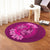 Hawaii Yin Yang Turtle Shark Hibiscus Plumeria Round Carpet - Pink - AH - Polynesian Pride