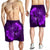 Hawaii Yin Yang Turtle Shark Hibiscus Plumeria Men's Shorts - Purple - AH - Polynesian Pride