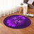 Hawaii Yin Yang Turtle Shark Hibiscus Plumeria Round Carpet - Purple - AH - Polynesian Pride