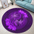 Hawaii Yin Yang Turtle Shark Hibiscus Plumeria Round Carpet - Purple - AH - Polynesian Pride