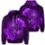 Hawaiian Yin Yang Turtle Shark Hibiscus Plumeria Hoodie Purple Unisex Art - Polynesian Pride