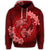 Hawaiian Yin Yang Turtle Shark Hibiscus Plumeria Hoodie Red - Polynesian Pride