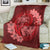 Hawaii Yin Yang Turtle Shark Hibiscus Plumeria Premium Blankets - Red - AH - Polynesian Pride