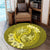 Hawaii Yin Yang Turtle Shark Hibiscus Plumeria Round Carpet - Yellow - AH - Polynesian Pride