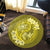 Hawaii Yin Yang Turtle Shark Hibiscus Plumeria Round Carpet - Yellow - AH - Polynesian Pride