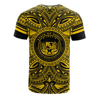 Hawaii T Shirt Hawaii Coat of Arms Polynesian Gold Black - Polynesian Pride