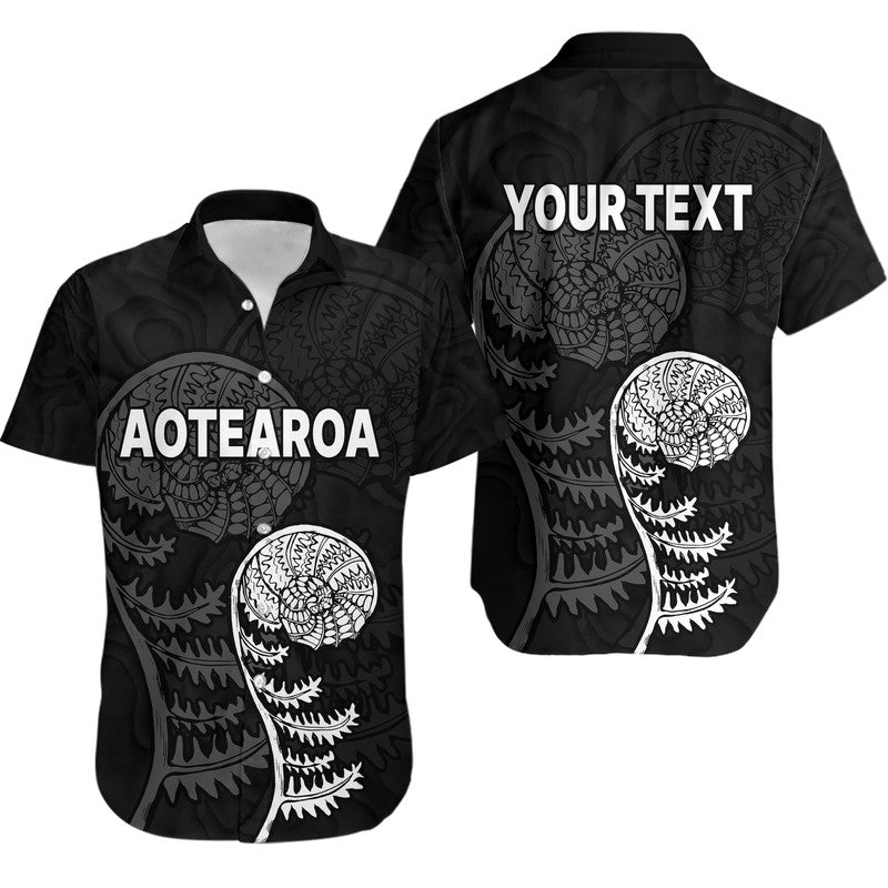 (Custom Personalised) Aotearoa Silver Fern Hawaiian Shirt LT9 Blue - Polynesian Pride