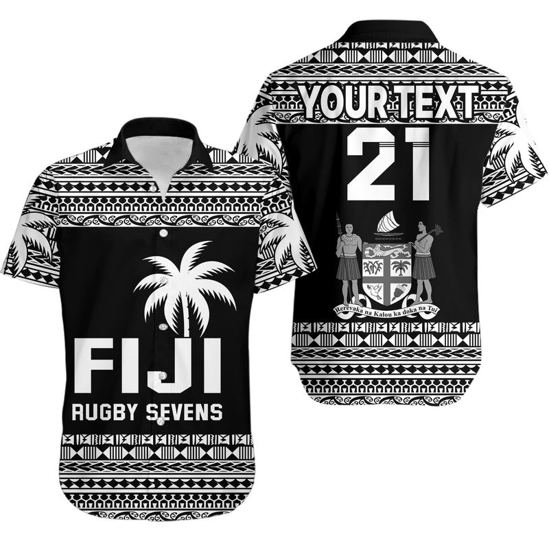 (Custom Text And Number) Fiji Rugby Sevens Hawaiian Shirt Simple Style LT9 Blue - Polynesian Pride