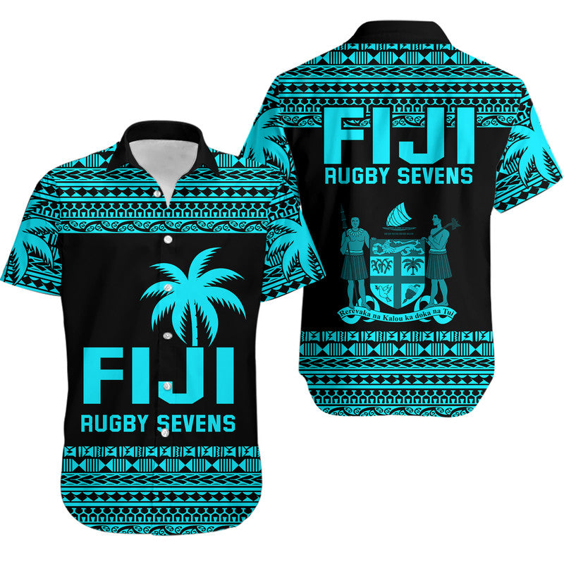 Fiji Rugby Sevens Hawaiian Shirt Simple Blue Style LT9 Blue - Polynesian Pride