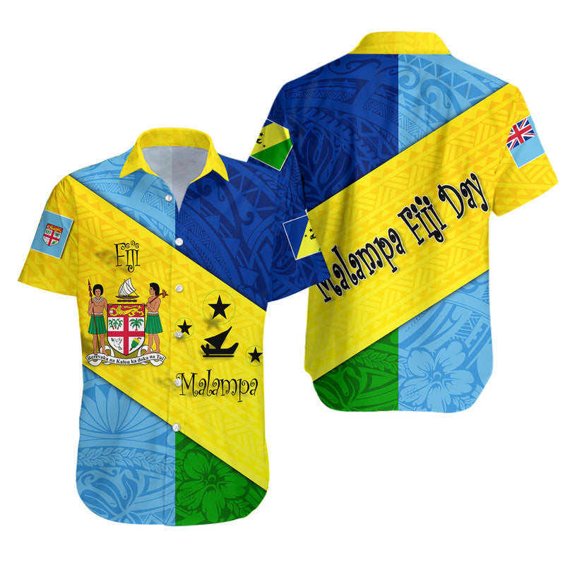 Malampa Fiji Day Hawaiian Shirt Polynesian Line Arty Style LT9 Unisex Yellow - Polynesian Pride
