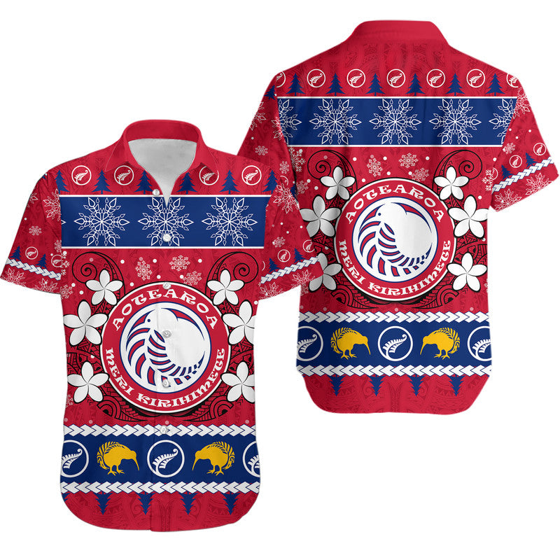 New Zealand Aotearoa Meri Kirihimete Hawaiian Shirt Maori Kiwi Christmas LT9 Red - Polynesian Pride