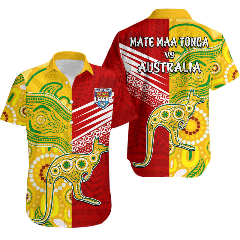 Australia Kangaroos and Mate Maa Tonga Hawaiian Shirt LT9 Red - Polynesian Pride
