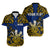 Niue Uga Matching Dress and Hawaiian Shirt Tribal Patterns Blue Style LT6 - Polynesian Pride