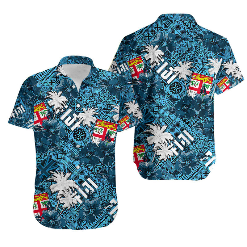 Fiji Hibiscus Hawaiian Shirt Hawaii Style No.1 LT6 Unisex Blue - Polynesian Pride