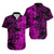 Hawaii Flowers Mix Tribal Pattern Matching Dress and Hawaiian Shirt Purple LT6 - Polynesian Pride