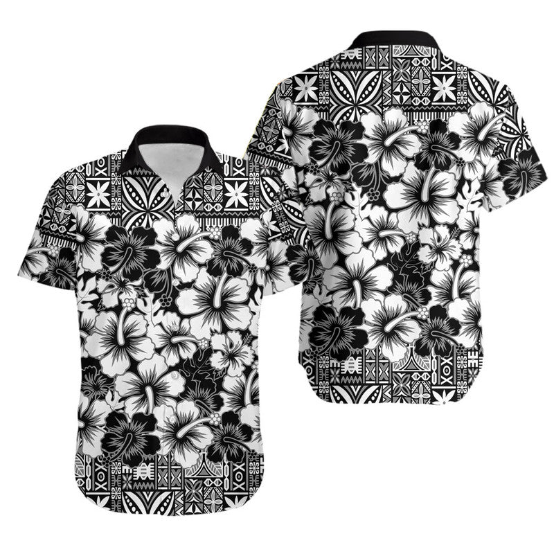 Fiji Hibiscus Festival Hawaiian Shirt Black LT6 Unisex Black - Polynesian Pride