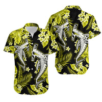 Hawaii Summer Colorful Shark Matching Dress and Hawaiian Shirt Yellow LT6 - Polynesian Pride