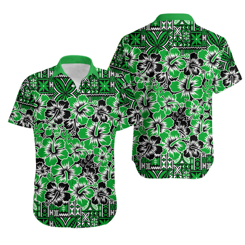 Fiji Hibiscus Festival Hawaiian Shirt Green LT6 Unisex Green - Polynesian Pride