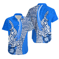 Hawaiian Shark Polynesian Matching Dress and Hawaiian Shirt Vibe Blue Style LT6 - Polynesian Pride