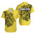 Custom Polynesian Matching Dress And Shirt with Tribal Hammerhead Shark Yellow LT6 - Polynesian Pride