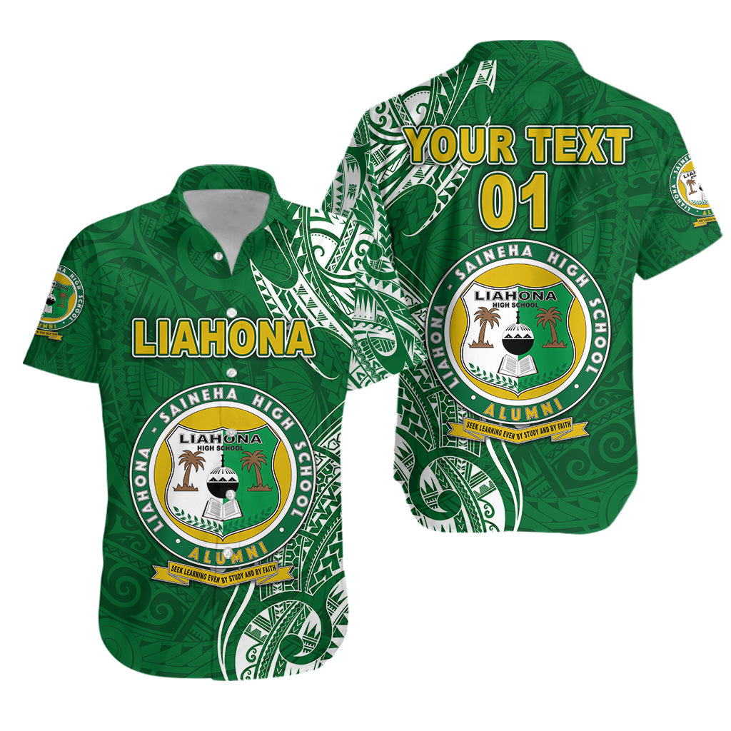 (Custom Personalised) Tonga Liahona - Saineha High School Hawaiian Shirt Simple Vibes, Custom Text And Number LT8 Green - Polynesian Pride