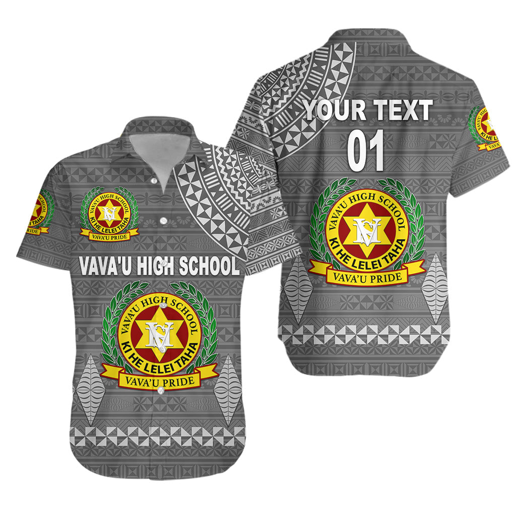 (Custom Personalised) Tonga Vava'u High School Hawaiian Shirt Simple Style - Full Grey LT8 - Polynesian Pride