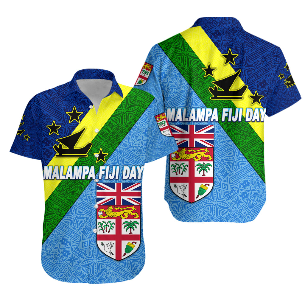 Vanuatu Malampa And Fiji Day Hawaiian Shirt Simple Style LT8 Unisex Blue - Polynesian Pride