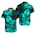 Guam Polynesian Hawaiian Shirt Tropical Flowers - Turquoise LT8 - Polynesian Pride