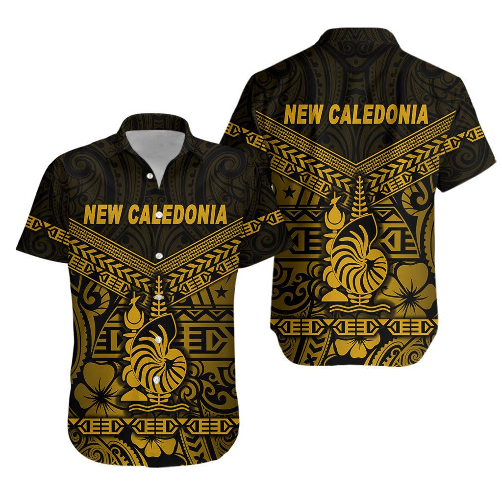 New Caledonia Hawaiian Shirt Simple Style - Gold LT8 Unisex Gold - Polynesian Pride