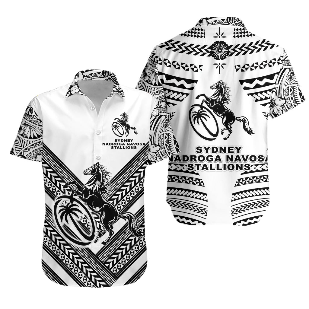 Fiji Rugby Hawaiian Shirt Sydney Nadroga Navosa Stallions Creative Style - White LT8 Unisex White - Polynesian Pride