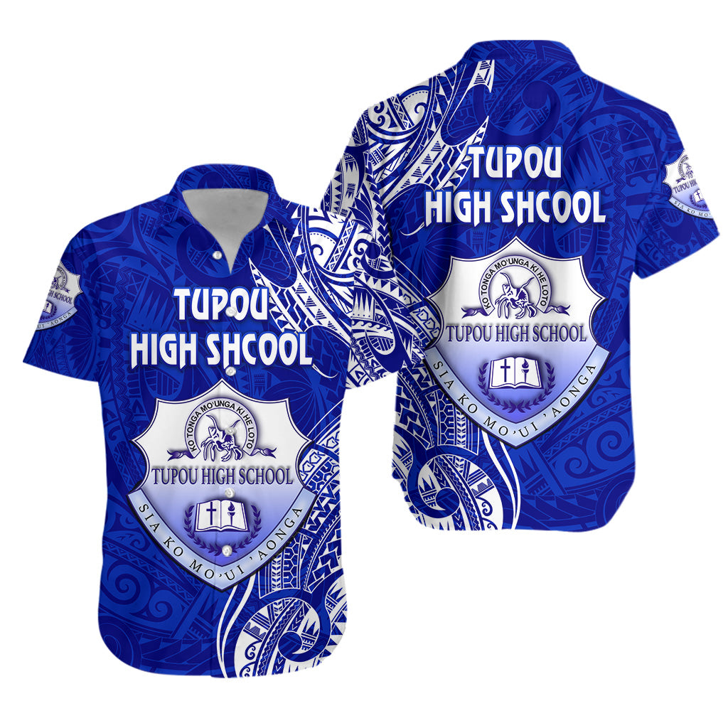 Tonga Tupou High School Hawaiian Shirt Simple Vibes LT8 Unisex Blue - Polynesian Pride