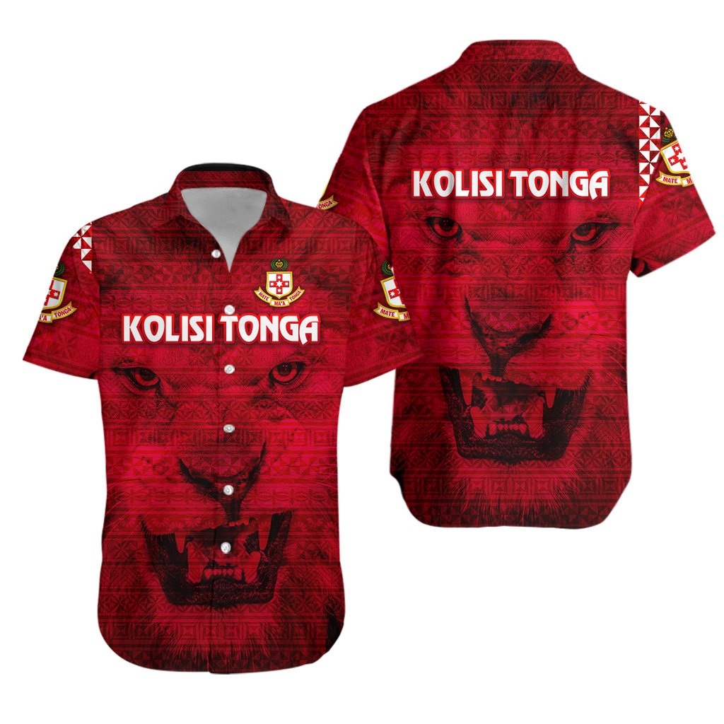 Kolisi Tonga Hawaiian Shirt Mate Ma'a Tonga Powerful Lion Unisex Red - Polynesian Pride