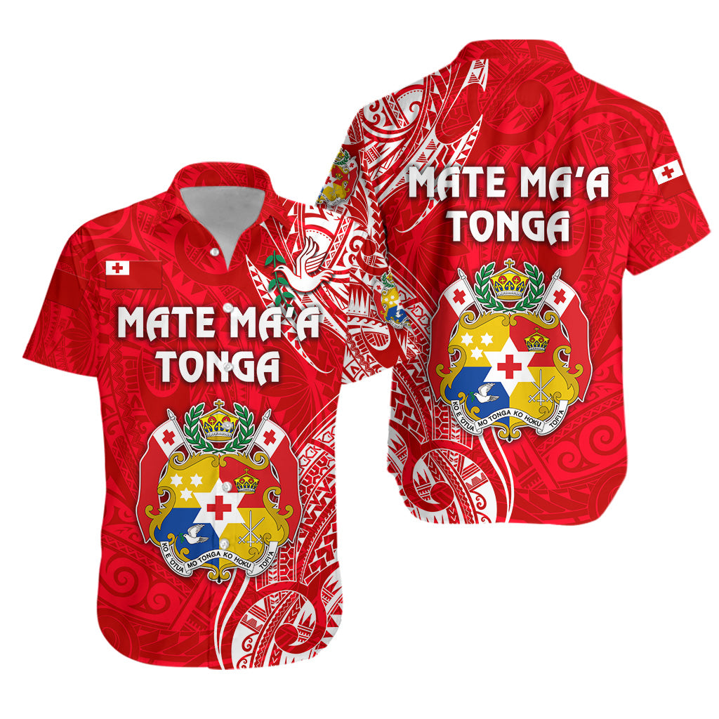 Tonga Coat Of Arms Hawaiian Shirt Simple Vibes - Bright Red LT8 Unisex Red - Polynesian Pride