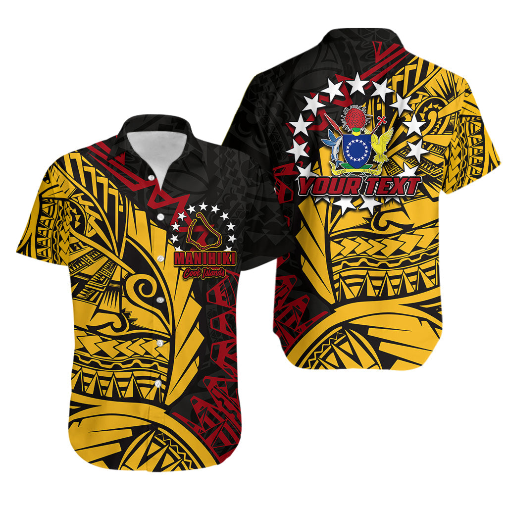 (Custom Personalised)Cook Islands Hawaiian Shirt Manihiki Polynesian Style LT6 Black - Polynesian Pride