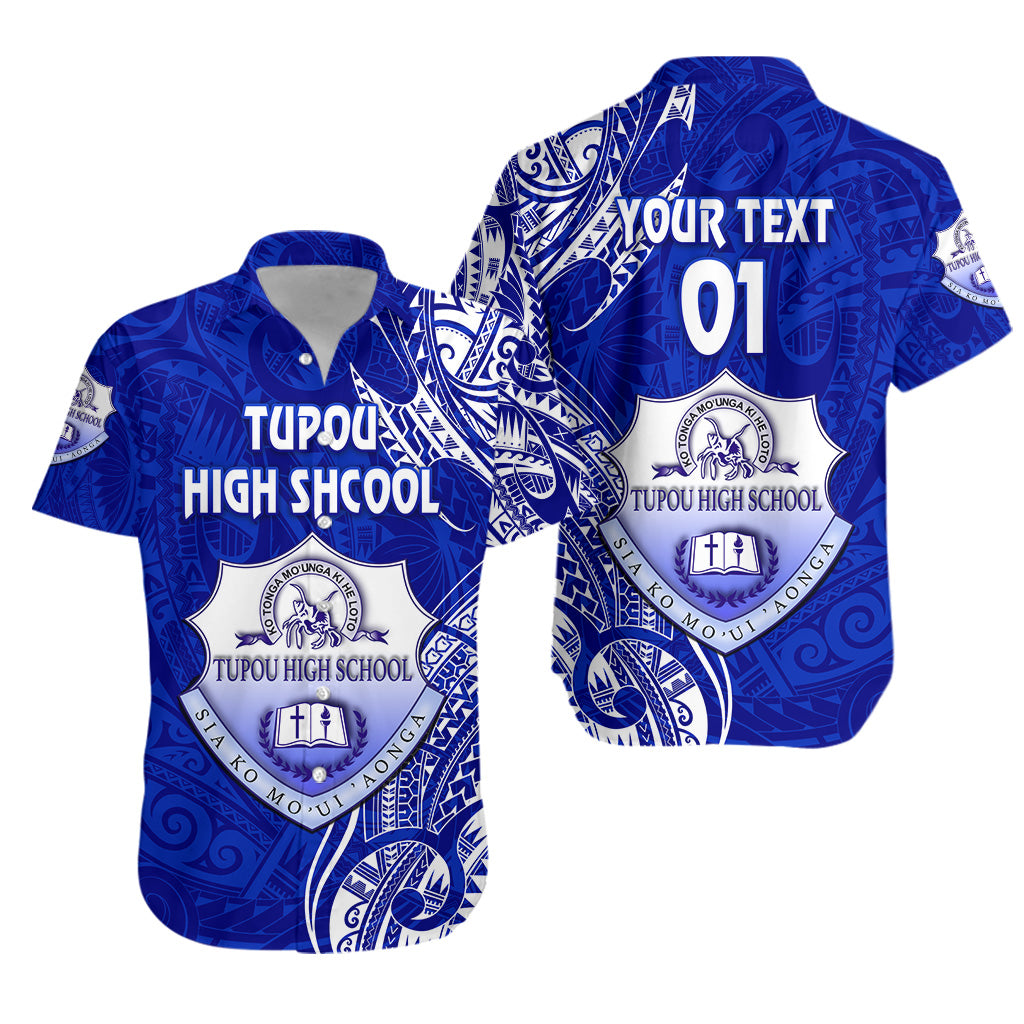 (Custom Personalised) Tonga Tupou High School Hawaiian Shirt Simple Vibes, Custom Text And Number LT8 Unisex Blue - Polynesian Pride