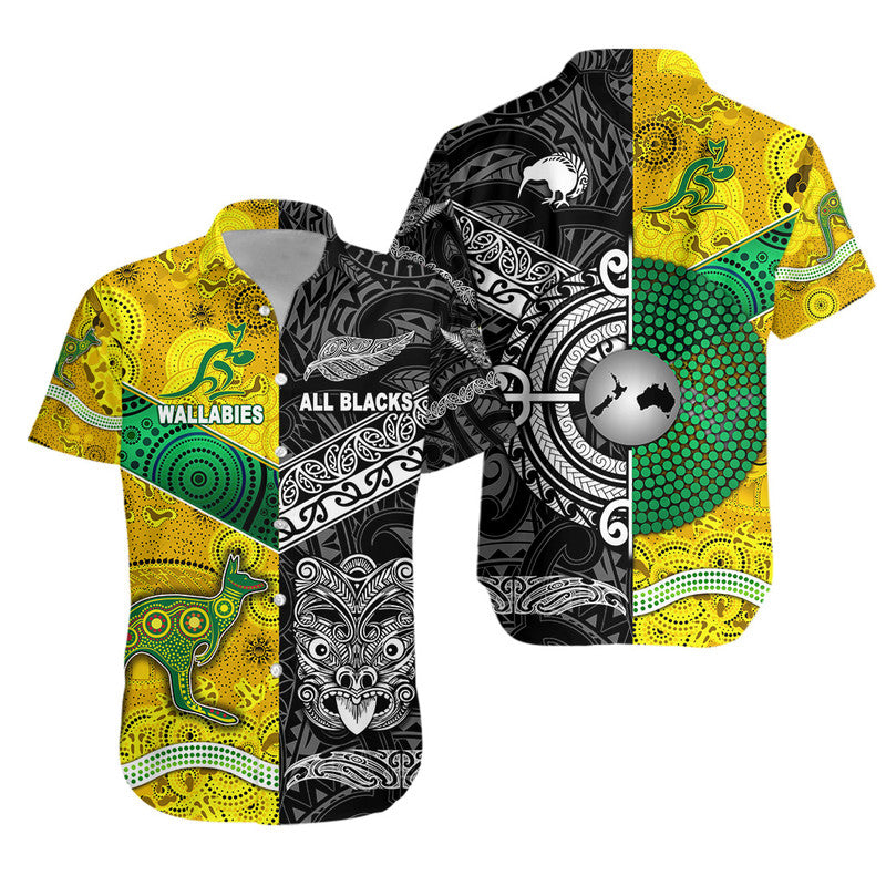 New Zealand Maori All Black And Australia Wallabies Aboriginal Hawaiian Shirt Rugby Together LT8 Kid - Polynesian Pride