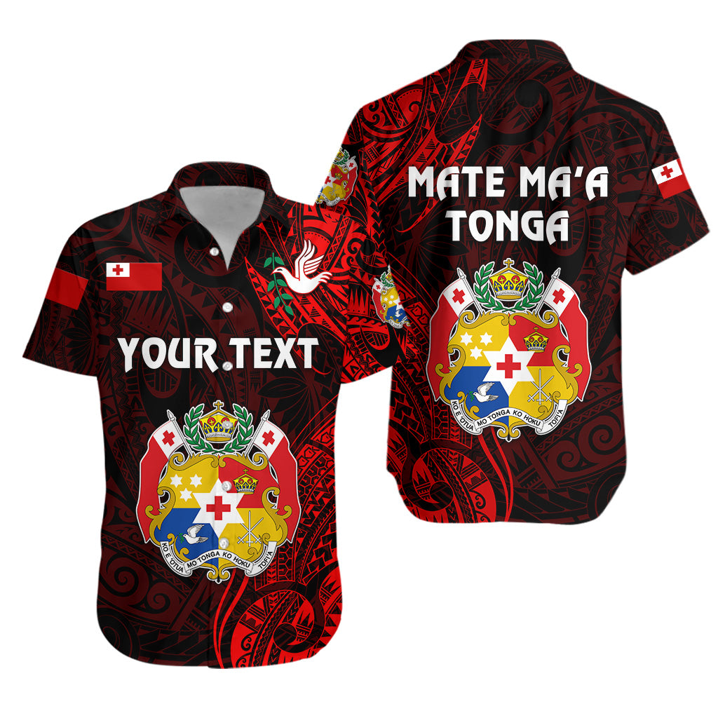 (Custom Personalised) Tonga Coat Of Arms Hawaiian Shirt Simple Vibes - Red LT8 Unisex Red - Polynesian Pride