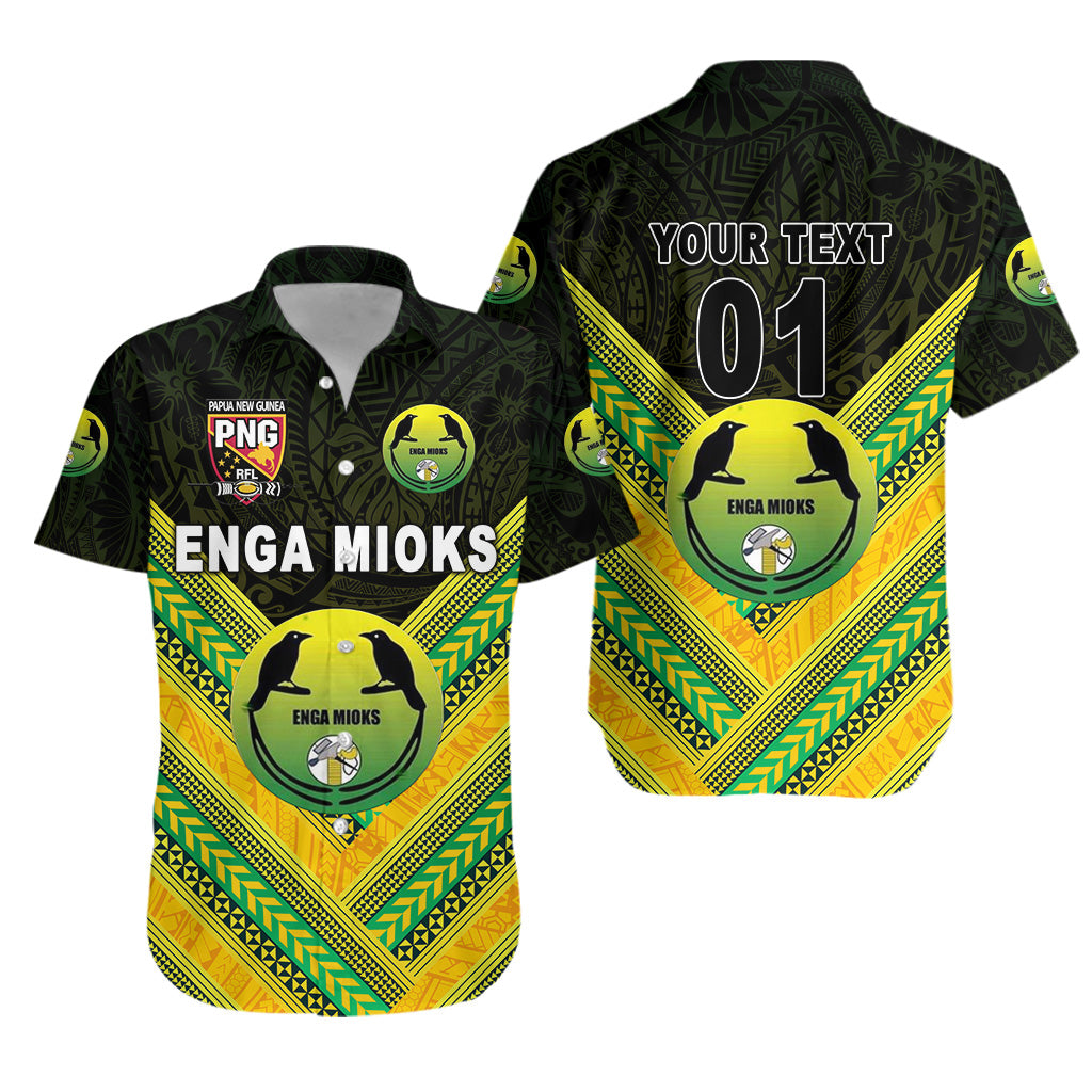 (Custom Personalised) Papua New Guinea Enga Mioks Hawaiian Shirt Rugby Original Style - Black, Custom Text And Number LT8 Unisex Black - Polynesian Pride