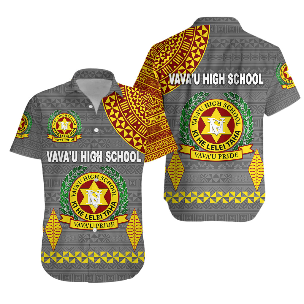 Tonga Vava'u High School Hawaiian Shirt Simple Style - Grey LT8 - Polynesian Pride