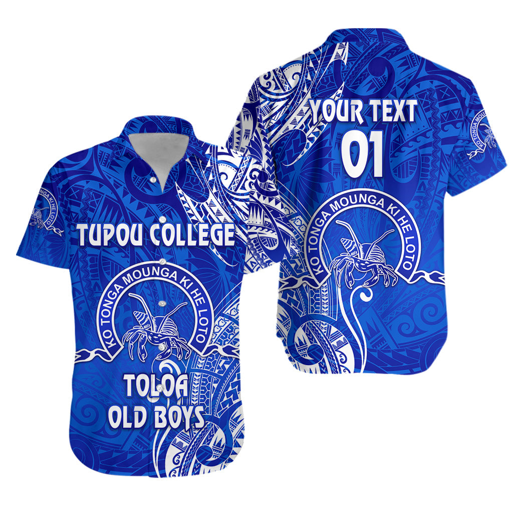 (Custom Personalised) Tonga Tupou College Hawaiian Shirt Toloa Old Boys Simple Vibes - Blue, Custom Text And Number LT8 Unisex Blue - Polynesian Pride