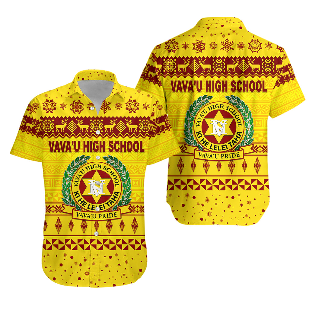 Vava'u High School Christmas Hawaiian Shirt Simple Style - Gold LT8 - Polynesian Pride