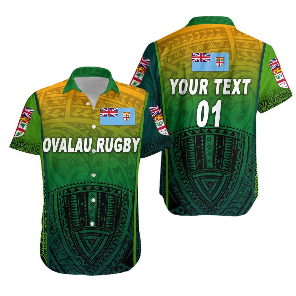 (Custom Personalised) Fiji Ovalau Rugby Hawaiian Shirt Light Green Style, Custom Text And Number LT8 Unisex Green - Polynesian Pride