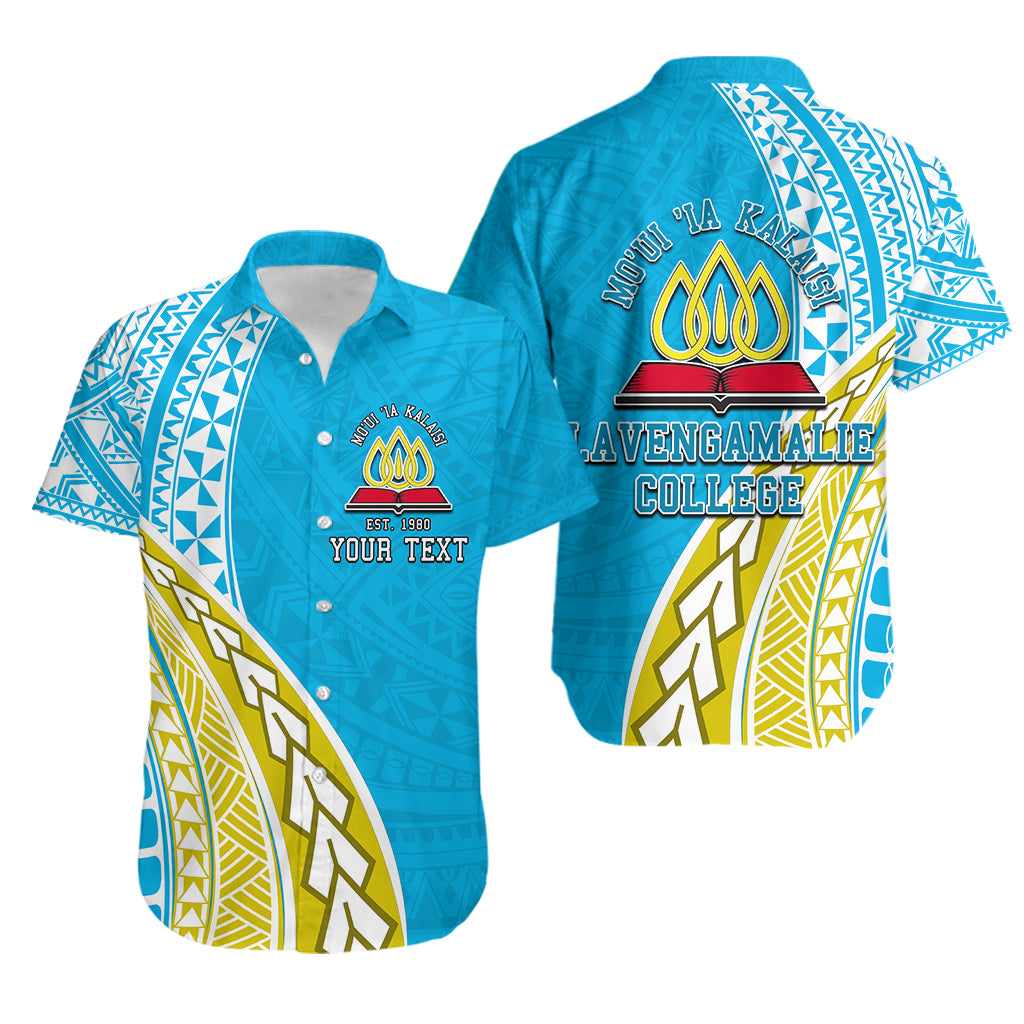 (Custom Personalised) Lavengamalie College Hawaiian Shirt Half Polynesian Style LT6 Blue - Polynesian Pride