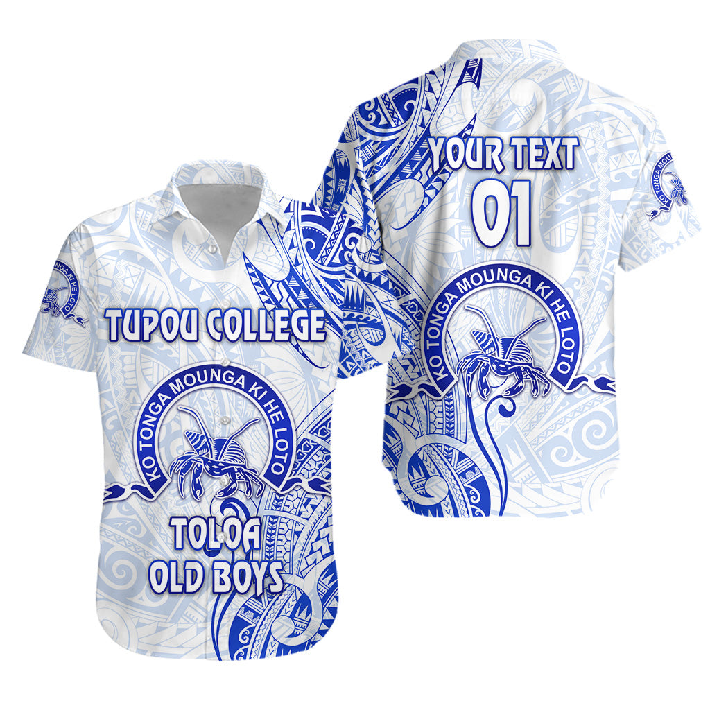 (Custom Personalised) Tonga Tupou College Hawaiian Shirt Toloa Old Boys Simple Vibes - White, Custom Text And Number LT8 Unisex White - Polynesian Pride