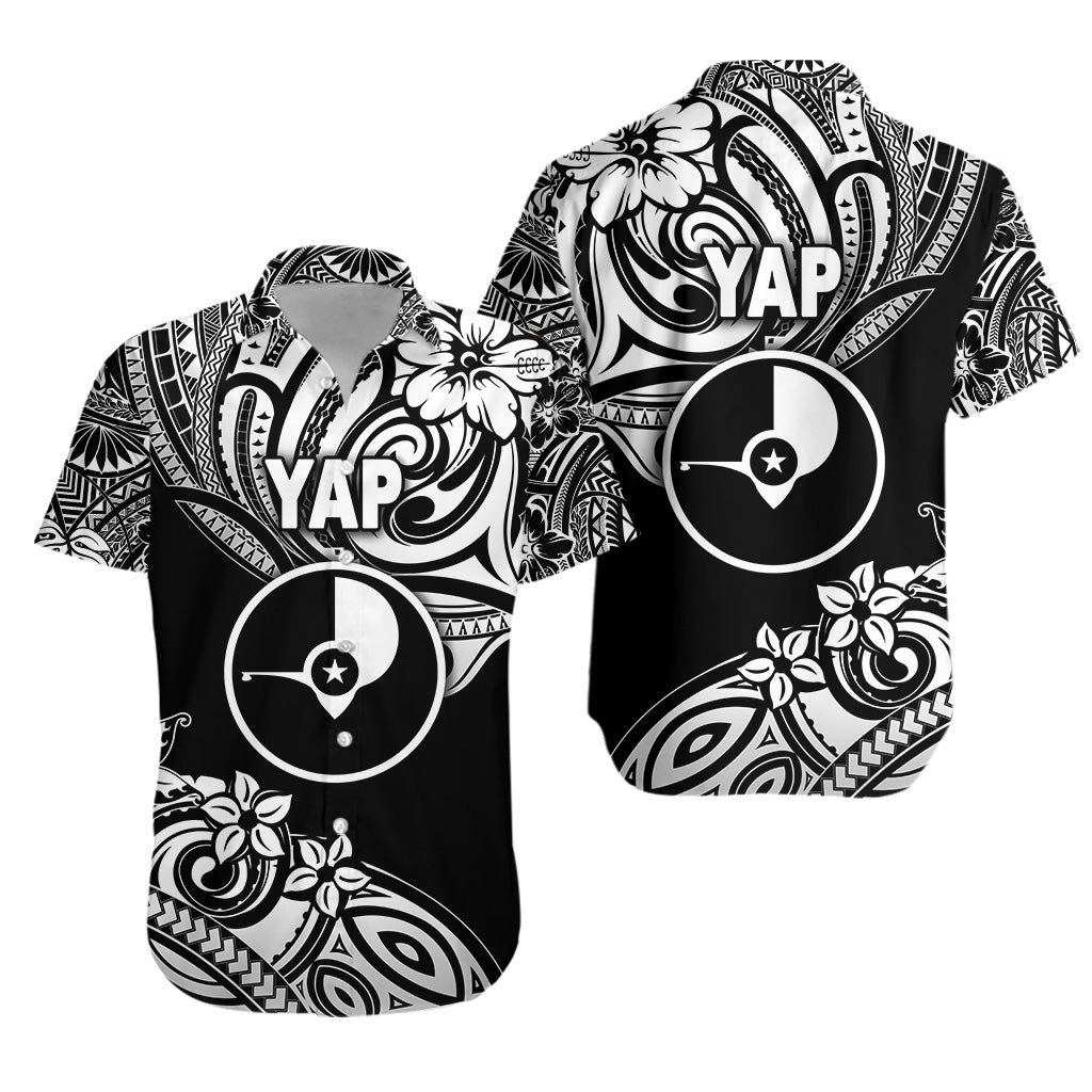FSM Yap Hawaiian Shirt Unique Vibes - Black LT8 Unisex Black - Polynesian Pride