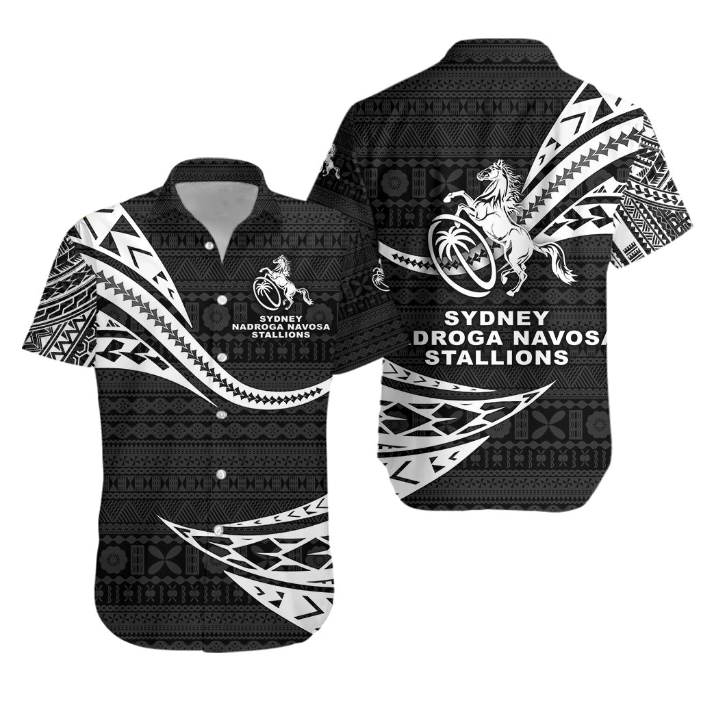 Fiji Rugby Hawaiian Shirt Sydney Nadroga Navosa Stallions Unique Version - Black LT8 Unisex Black - Polynesian Pride