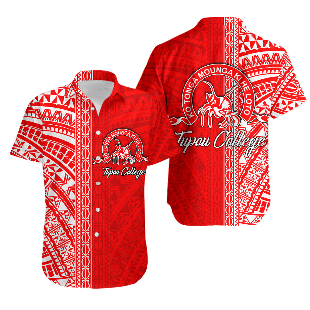 Tupou College Toloa Hawaiian Shirt Half Version Red LT6 Unisex Red - Polynesian Pride